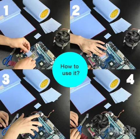 RGeek 6.0W/mK Термична силиконова подложка 100x100 мм, снимка 2 - Друга електроника - 48136395