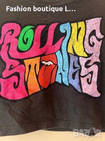 Къса тениска Rolling Stones 100% памук на марката Bershka ❤️, снимка 2 - Тениски - 51809651