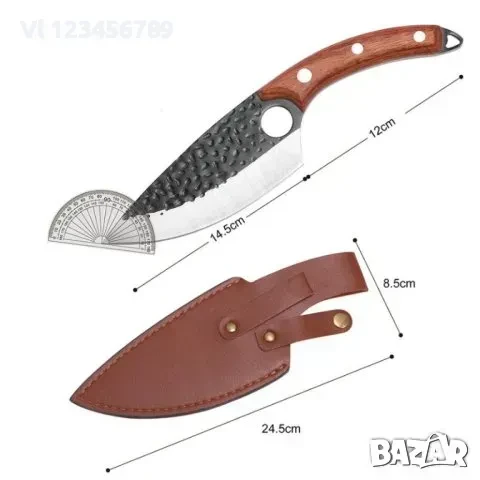 Ръчно изработен кован нож 146х273 с кания, снимка 4 - Ножове - 50741718