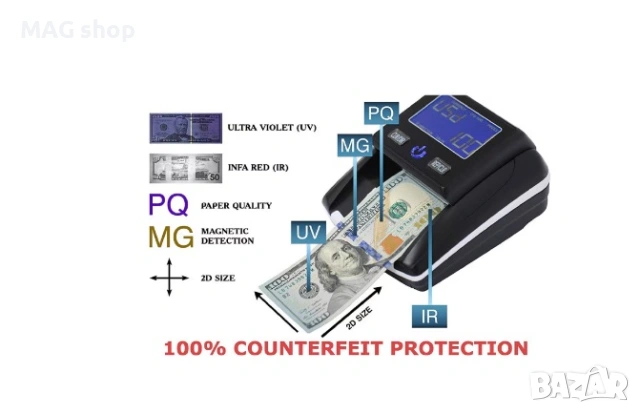 ПРОМО! Детектор за фалшиви банкноти с UV детектор на пари , снимка 4 - Друго търговско оборудване - 53506179