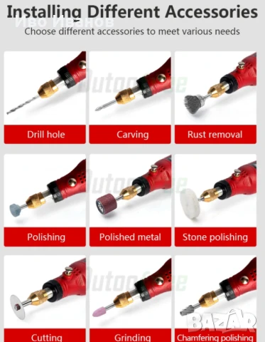 USB безжичен ротационен дремел, снимка 8 - Бормашини - 50843763