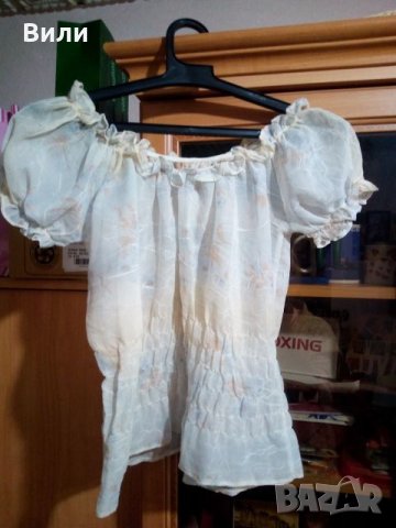 Ефирна блуза с къс ръкав, снимка 2 - Корсети, бюстиета, топове - 26681480