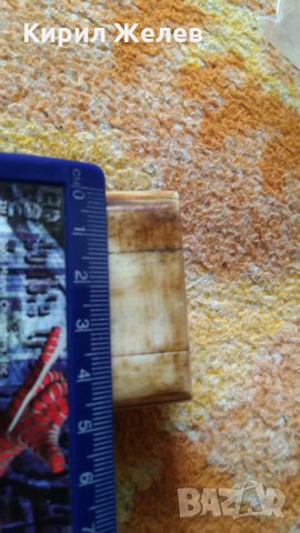 Сувенир стар СКЪПОЦЕННА КУТИЙКА РЪЧНА ИЗРАБОТКА от РОГ КОСТ и МЕСИНГ 22672, снимка 5 - Антикварни и старинни предмети - 33003745