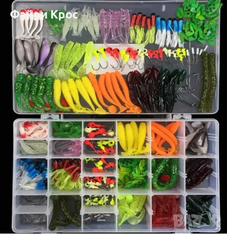 Комплект за риболов - 301 части,рибарски такъми риболовен куфар с примамки блесна воблер червеи, снимка 2 - Такъми - 50641709