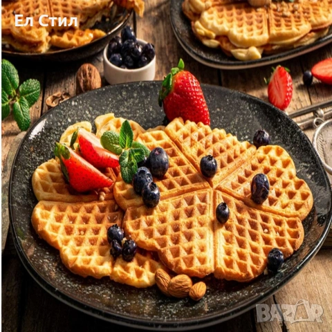 Гофретник с терморегулатор и незалепващи плочи – перфектни гофрети всеки път, снимка 6 - Гофретници - 53585867