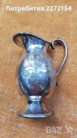 Посребрена кана, снимка 2 - Антикварни и старинни предмети - 51420185