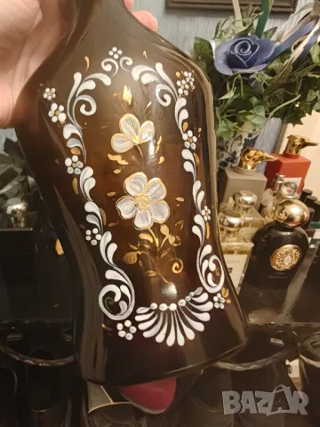 Шише за алкохол Мурано рисувано с позлата, снимка 3 - Декорация за дома - 48695326