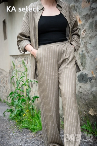 Комплект „Verde“ – риза и панталон в тъмно зелено, снимка 2 - Комплекти - 51453953