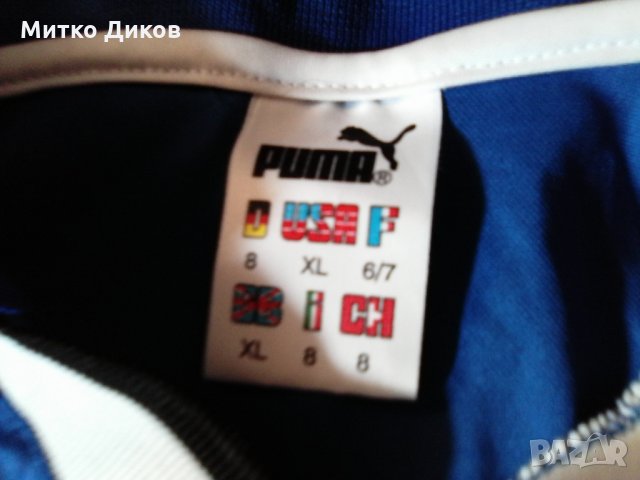 Тениска Пума футболна бяло синьо размер ХЛ, снимка 3 - Футбол - 28545959