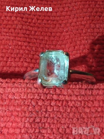 СТАР СРЕБЪРЕН РЕТРО СТИЛ ПРЪСТЕН СРЕБРО 925 с БЯЛА ПОЗЛАТА и ПЛАНИНСКИ КРИСТАЛ 40910, снимка 17 - Пръстени - 43223435