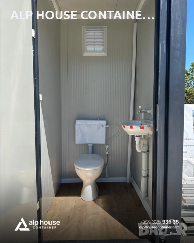 Единична външна тоалетна 140х140 | Санитарен контейнер, WC, Модулен, Строителен, снимка 3 - Друго търговско оборудване - 51605439