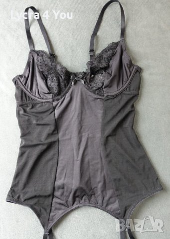 Petite Fleur 75В/C луксозен черен корсет с пришити/вградени жартиери, снимка 13 - Бельо - 43291706