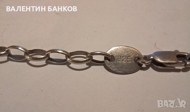 Сребърен синджир с овална плетка, снимка 1 - Колиета, медальони, синджири - 44109886