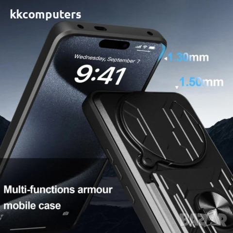 Xiaomi Redmi Note 14 Pro+ 5G Удароустойчив Ring Holder/ Card Slot Калъф и Протектор, снимка 7 - Калъфи, кейсове - 50906491