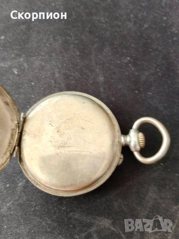 Швейцарски джобен часовник с посребрени капаци - ПЕРФЕКТЕН, снимка 5 - Джобни - 48836548