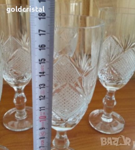 Кристални чаши , снимка 3 - Антикварни и старинни предмети - 37412466