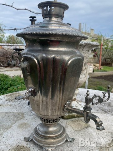 Старинен голям самовар на въглища царска Русия , снимка 4 - Антикварни и старинни предмети - 40499460