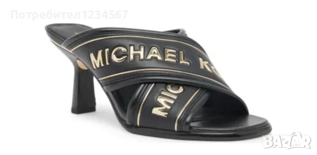 НОВИ уникални чехли на ток MICHAEL KORS 36 н, закупени за 338 лв, снимка 6 - Чехли - 51372523