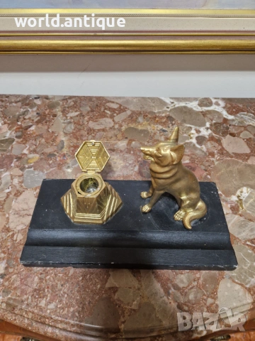 Чудесна антикварна френска фигурална мастилница , снимка 7 - Други ценни предмети - 53139753