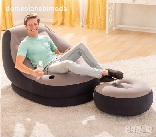 Комплкт Фотьойл с табутетка Intex 99x130x76 cm, 64x28 cm, до 100 килограма, снимка 2 - Други - 33154678