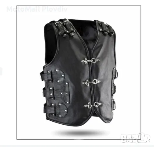 елек Рокерски кожен елек motomall 2019! кожа рокер чопър мото мотор, снимка 8 - Аксесоари и консумативи - 49206380