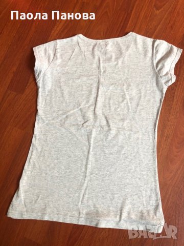 Дамска сива тениска с щампа , снимка 2 - Тениски - 29003997