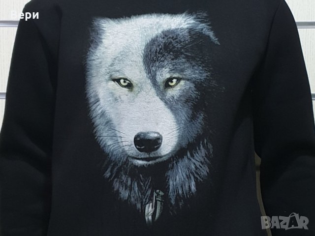 Нов мъжки суичър с дигитален печат Вълк ИН и ЯН, Серия вълци, снимка 16 - Суичъри - 27835032