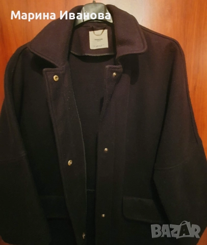 Дамско черно палто Mango - S, снимка 4 - Палта, манта - 52950498