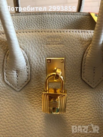 чанта Ермес Бъркин мини*HERMES BIRKIN 35 ETOUPE TOGO GOLD HARDWARE, снимка 13 - Чанти - 38101960