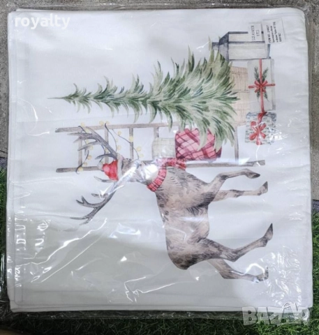 Коледни декоративни калъфки за възглавници – 7 уникални празнични дизайна, 45×45 см - 6бр в комплект, снимка 11 - Други стоки за дома - 52121831