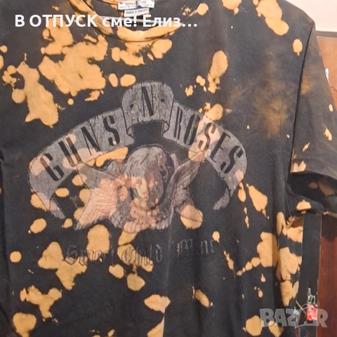 тениска Guns N Roses Гънс ен Роузес лицензна на Zara acid wash vintage ефект, снимка 6 - Тениски - 51817424