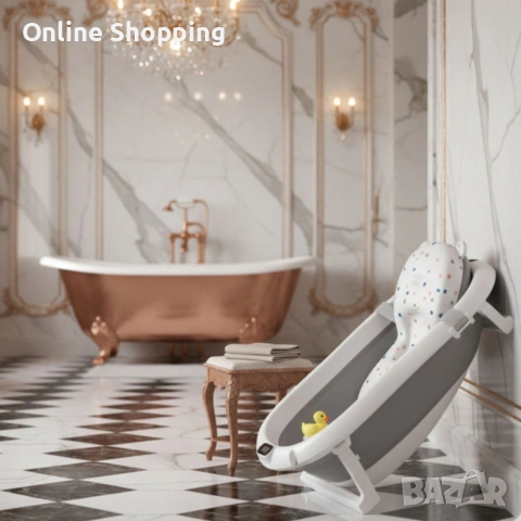 Сгъваема бебешка вана с термометър и възглавница, снимка 6 - Други - 53404777