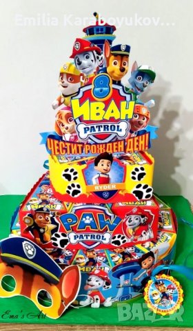 Картонена / хартиена торта пес патрул, снимка 2 - Други - 17716034