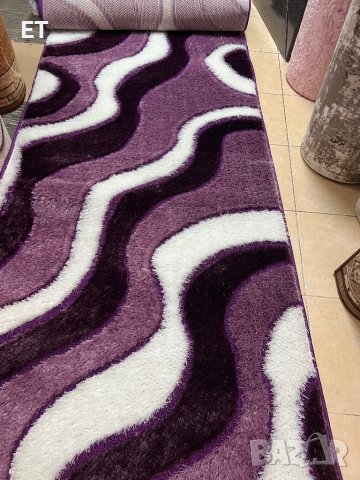 Пътека Шаги, черно-червено,едноцветна, крем, Бяла,лилава,лилаво-бяла, снимка 3 - Пътеки - 38152076