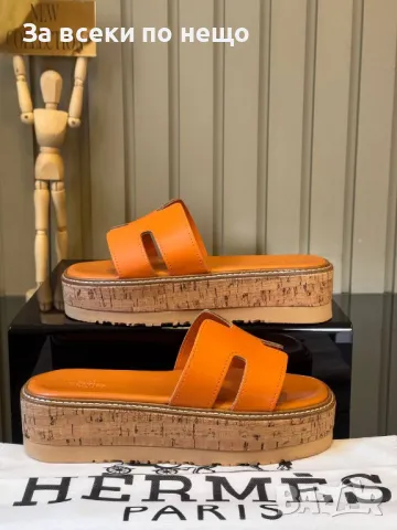 Hermes Дамски Чехли На Платформа Хермес Код E275, снимка 13 - Чехли - 50415370