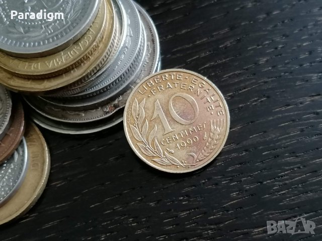 Монета - Франция - 10 сантима | 1990г.
