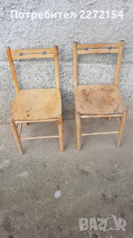 Дървен стол 2 бр, снимка 1 - Антикварни и старинни предмети - 43887003