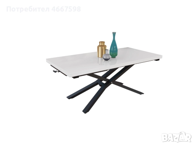 Разтегателна маса Соренто – МДФ плот, метална основа, 120/120 см, снимка 7 - Маси - 52640342