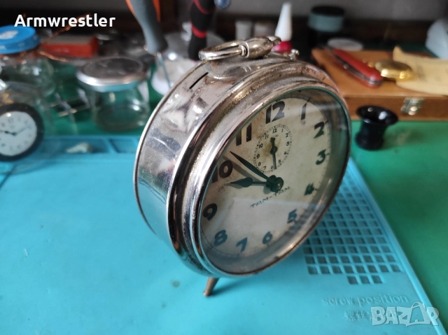 Голям Немски Механичен Часовник Будилник , снимка 3 - Антикварни и старинни предмети - 51863670