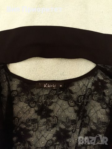 Много луксозна копринена горница в черно, марка KIKI RIKI  с конусовидни ефектни копчета, снимка 3 - Туники - 37446306