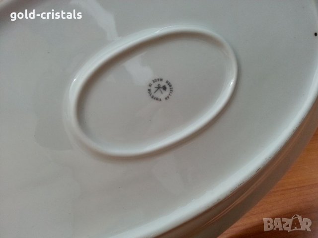 Стар български порцелан плато чиния, снимка 4 - Чинии - 33422879