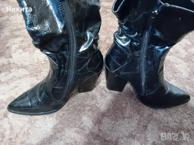 ботуши с ток 39 номер-змийска кожа, снимка 3 - Дамски ботуши - 47634385