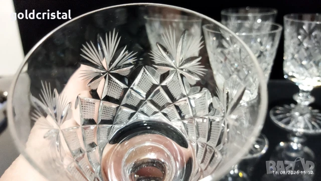 кристални чаши , снимка 6 - Антикварни и старинни предмети - 51410604