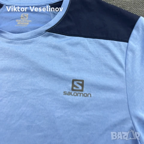 Мъжка Тениска Salomon Размер S Спортна Туристическа Синя, снимка 8 - Тениски - 51197883