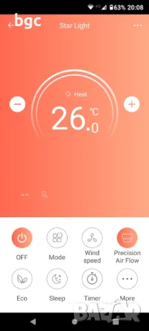 НОВ А++ Star-Light ACT-12EAWF Инверторен климатик 12000 BTU, Дисплей, Функция отопление WiFi контрол, снимка 6 - Климатици - 50187082