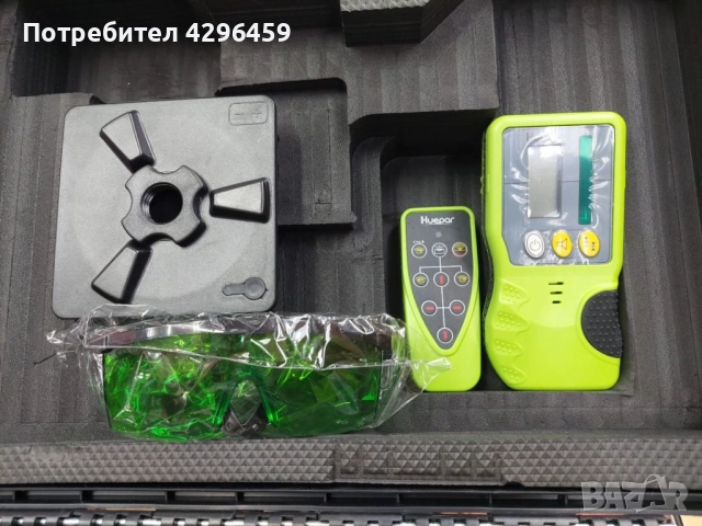 Нивелир лазерен с приемник Huepar RL200HVG, 487 м, зелен лъч, снимка 18 - Измервателни инструменти - 52398386