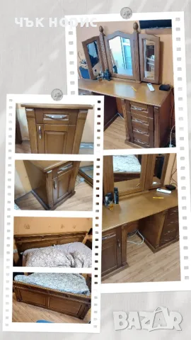 дървен спален комплект , снимка 12 - Спални и легла - 49979463
