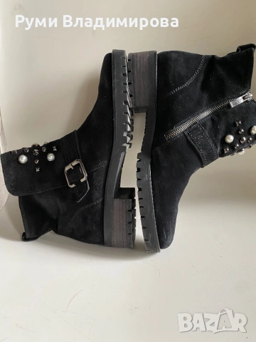 Черни боти с перли, N 40, Paul Green, снимка 4 - Дамски боти - 53470937