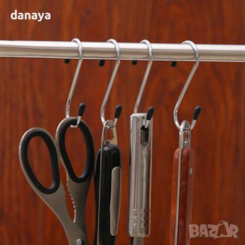 3064 Комплект S образни куки за закачане, 6 броя, снимка 3 - Закачалки - 38011128