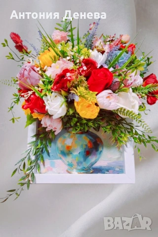Кошници и картини с цветя , снимка 2 - Декорация за дома - 53504336